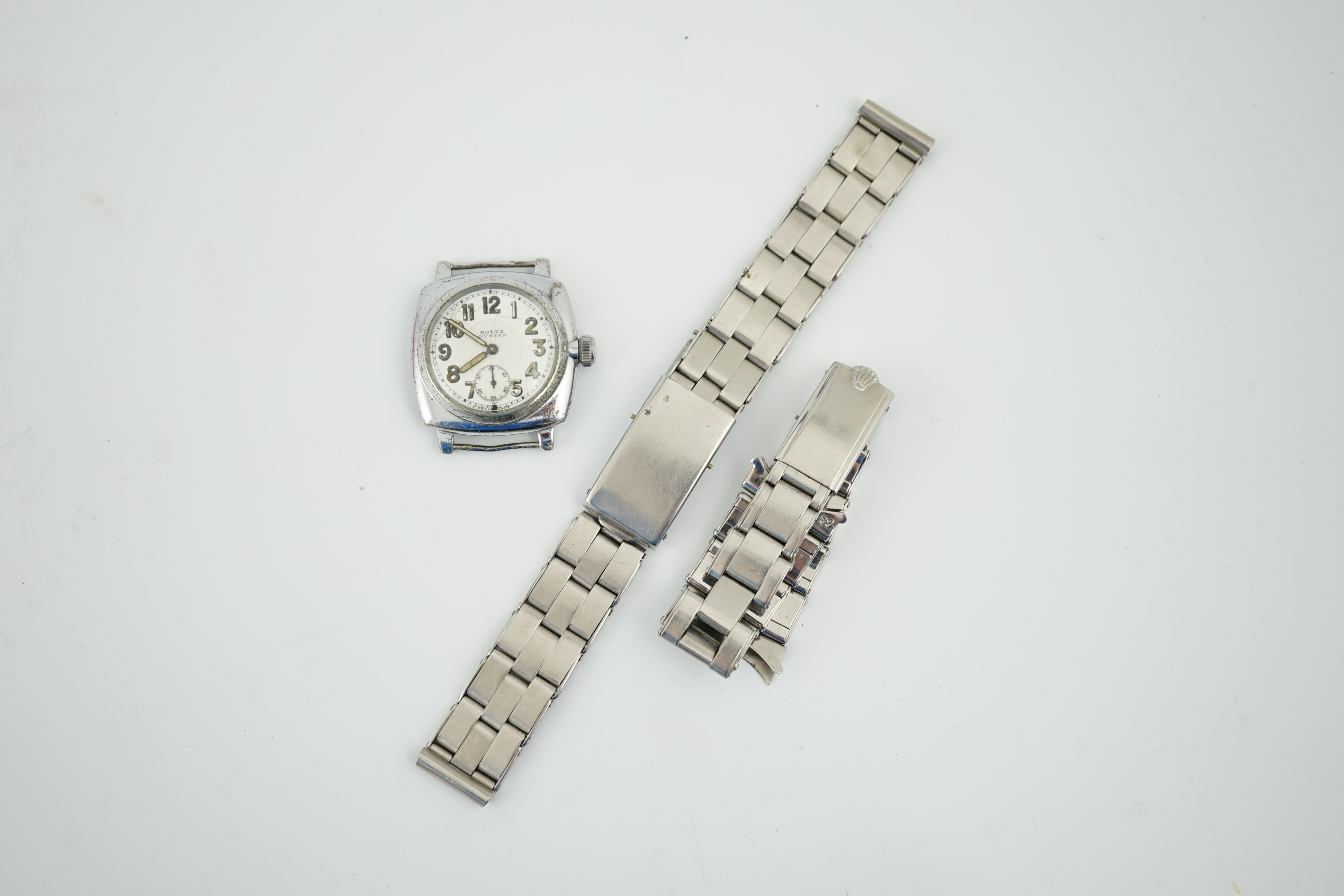 A gentleman's 1920's stainless steel Rolex Oyster manual wind wrist watch